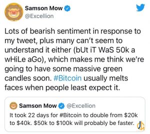 در همین حال، سامسون مو، عضو ارشد استراتژی Blockstream، با لحن خوشبینانه تر استدلال کرد که اکثر فعالان غیرعادی بازار در کریسمس بسیار غمگین هستند.